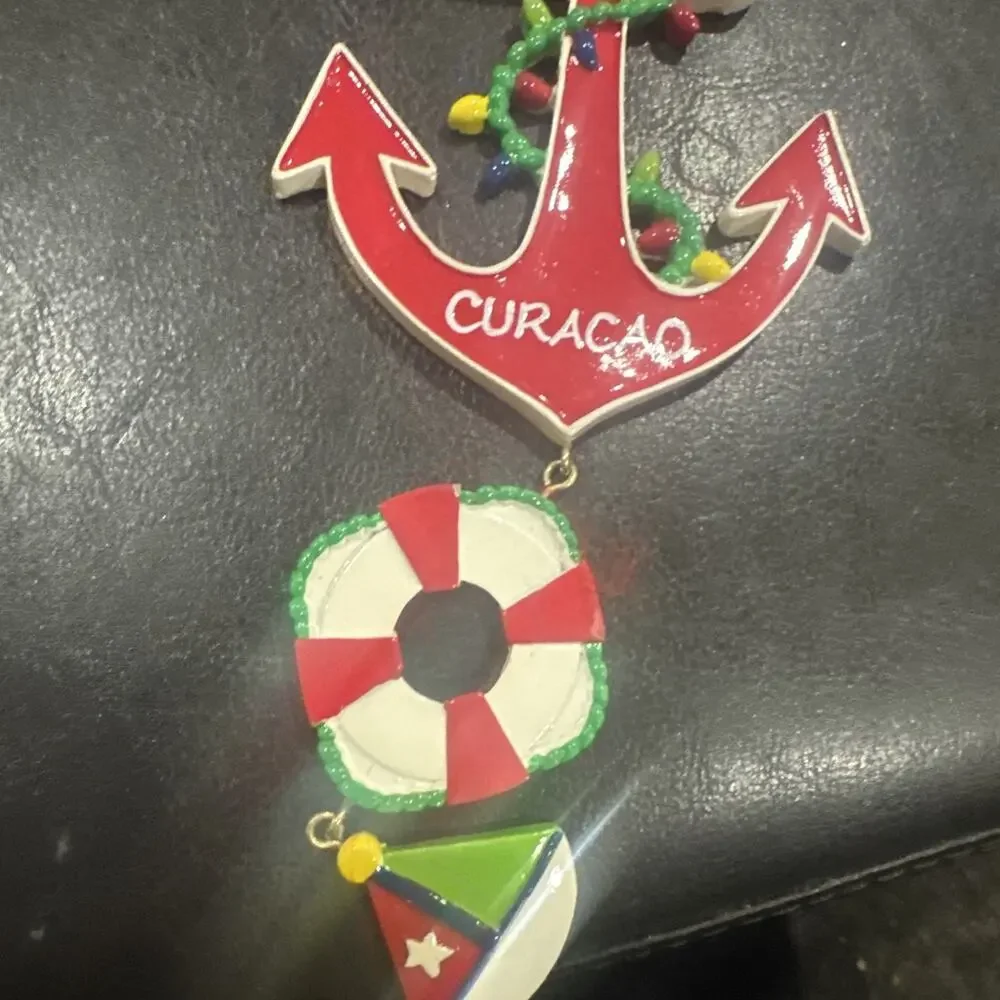 Santa’s Pen Curacao Anchor Christmas Ornament Caribbean Travel Souvenir
